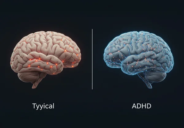 Abstract brain showing neurological differences in ADHD