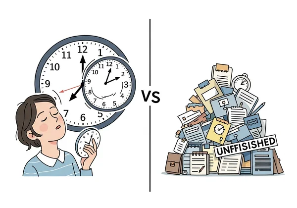 A visual representation of 'time blindness' in ADHD