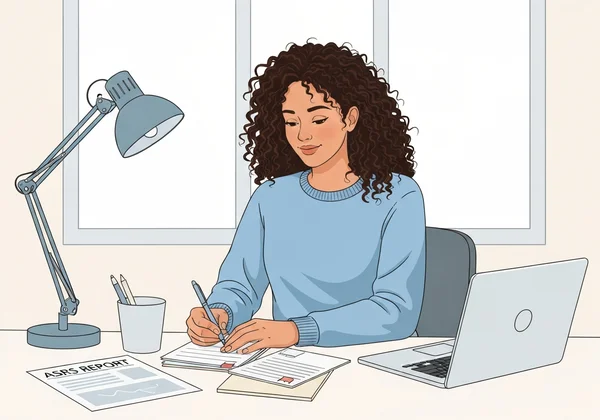 Person preparing documents for an ADHD evaluation