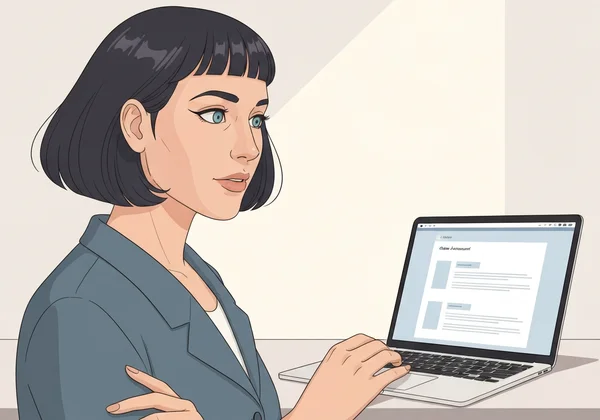 Adult contemplating ADHD test results on a screen