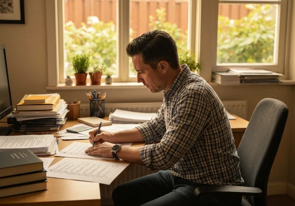 Man checking off mental list