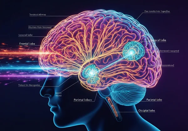Brain processing information diagram
