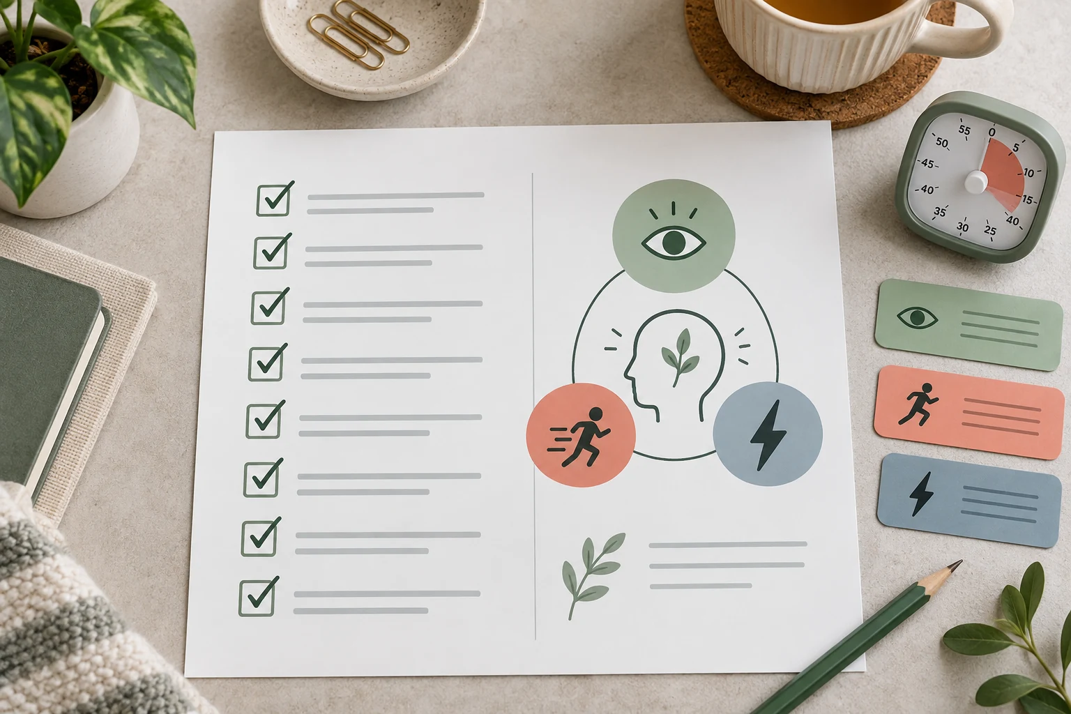 Structured ADHD reflection checklist